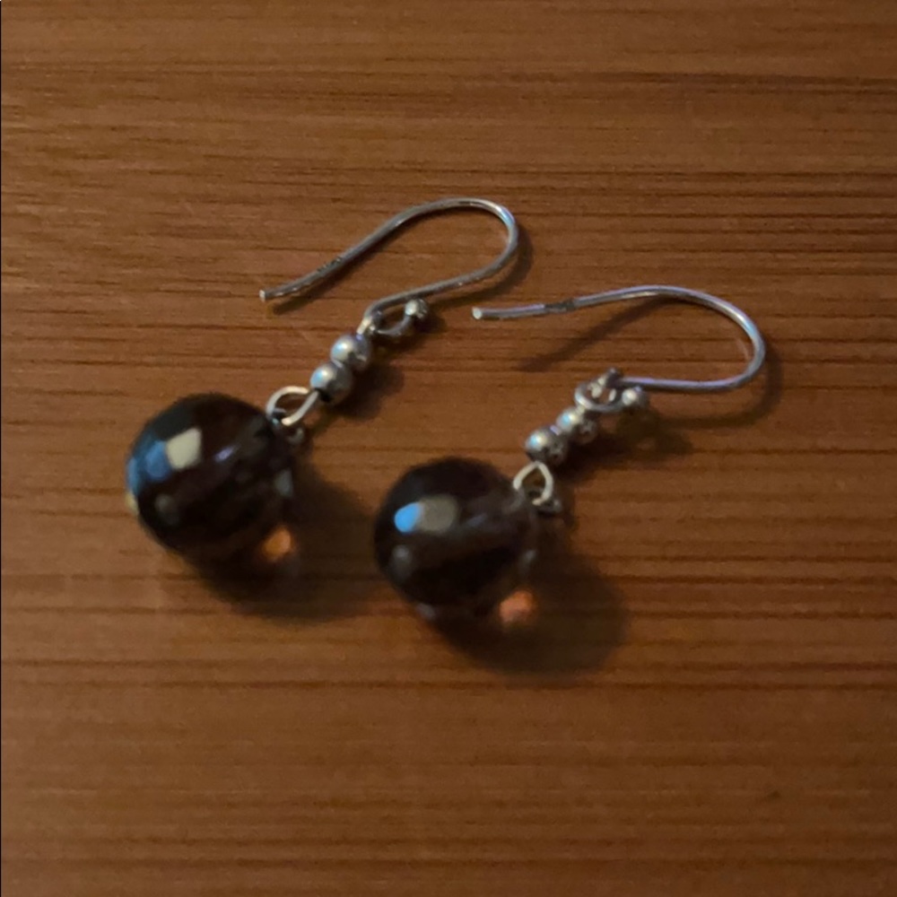 Sterling silver earrings brown